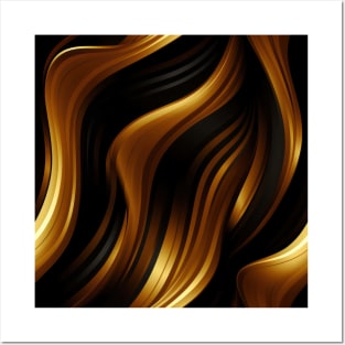 Golden Harmony: Abstract Stripes in Luxe Gold Posters and Art